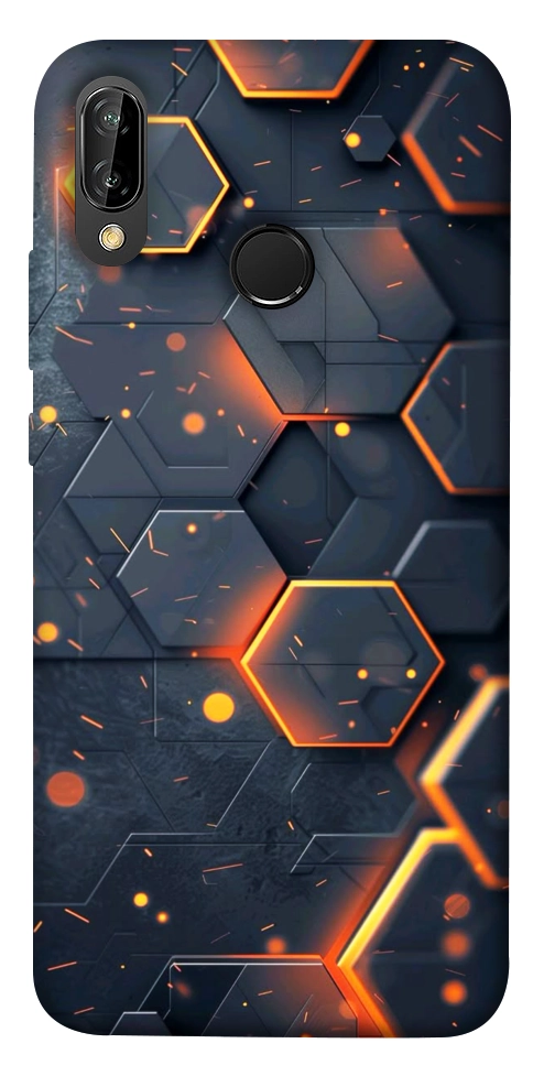 Чехол Burning hex pattern для Huawei P20 Lite