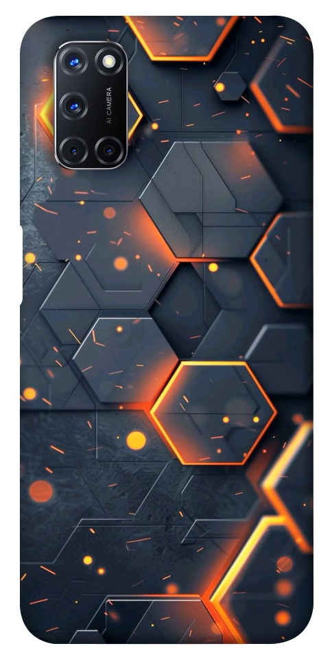 Чехол Burning hex pattern для Oppo A92