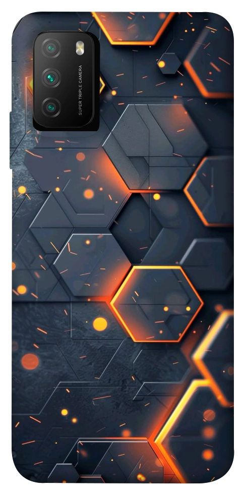 Чехол Burning hex pattern для Xiaomi Poco M3