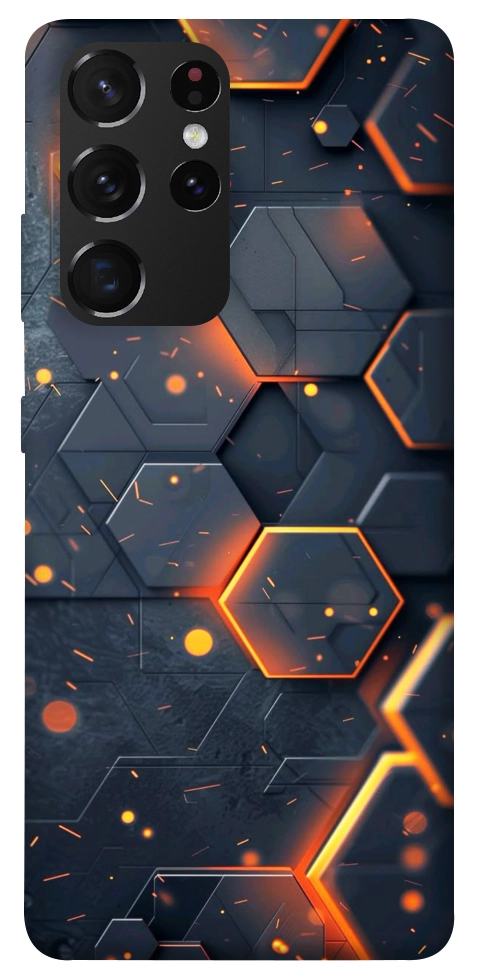 Чехол Burning hex pattern для Galaxy S21 Ultra