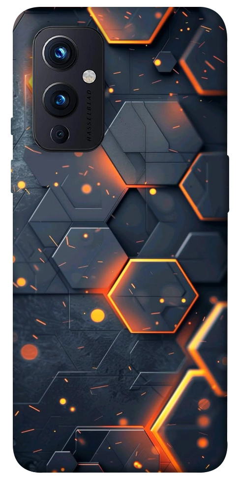 Чехол Burning hex pattern для OnePlus 9