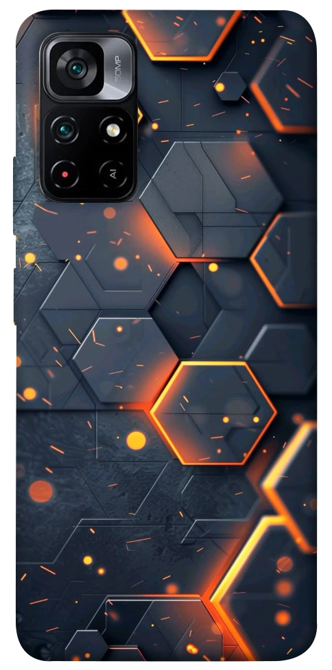 Чехол Burning hex pattern для Xiaomi Poco M4 Pro 5G