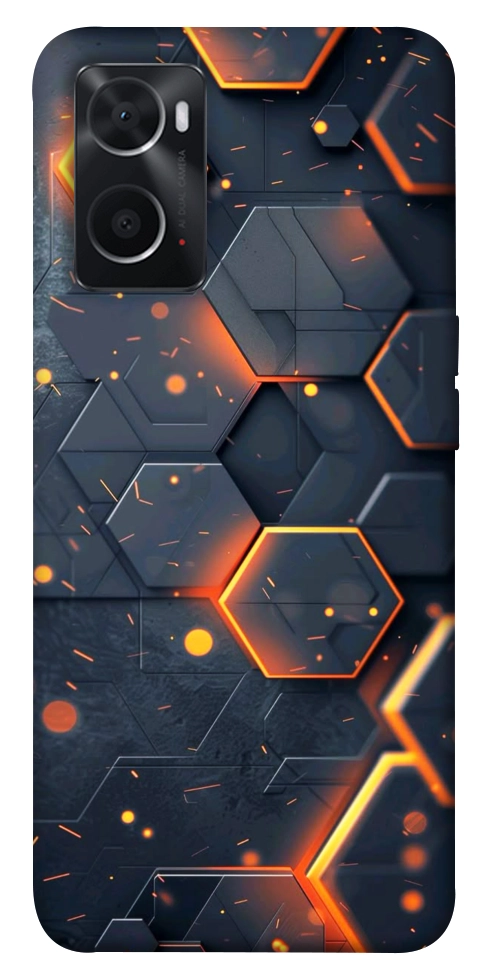 Чехол Burning hex pattern для Oppo A76 4G