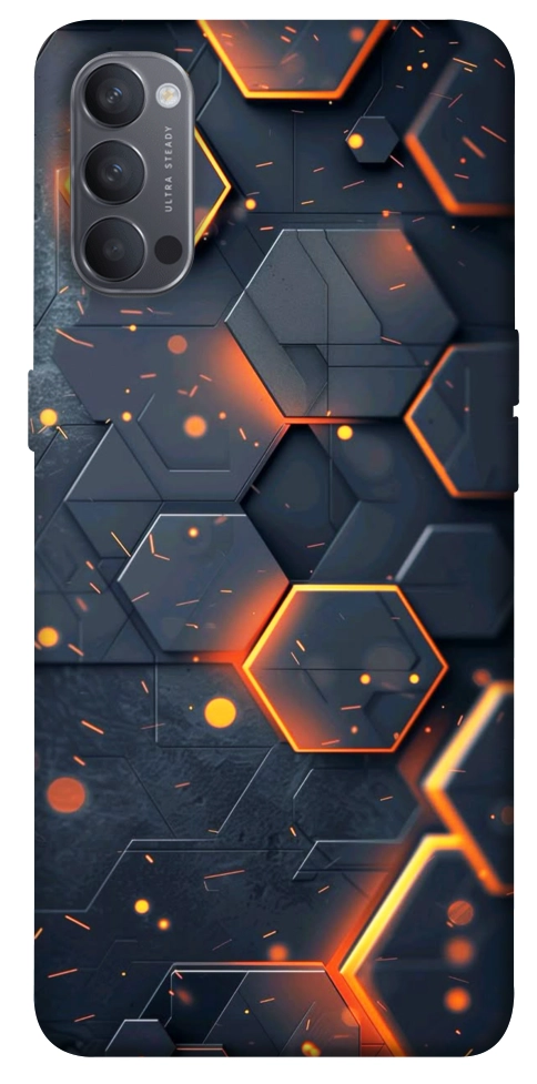 Чехол Burning hex pattern для Oppo Reno 4