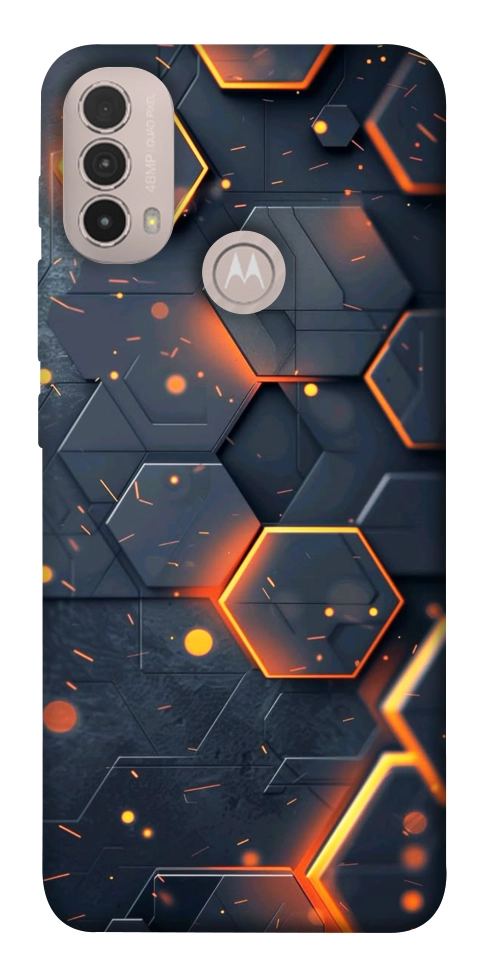 Чехол Burning hex pattern для Motorola Moto E40