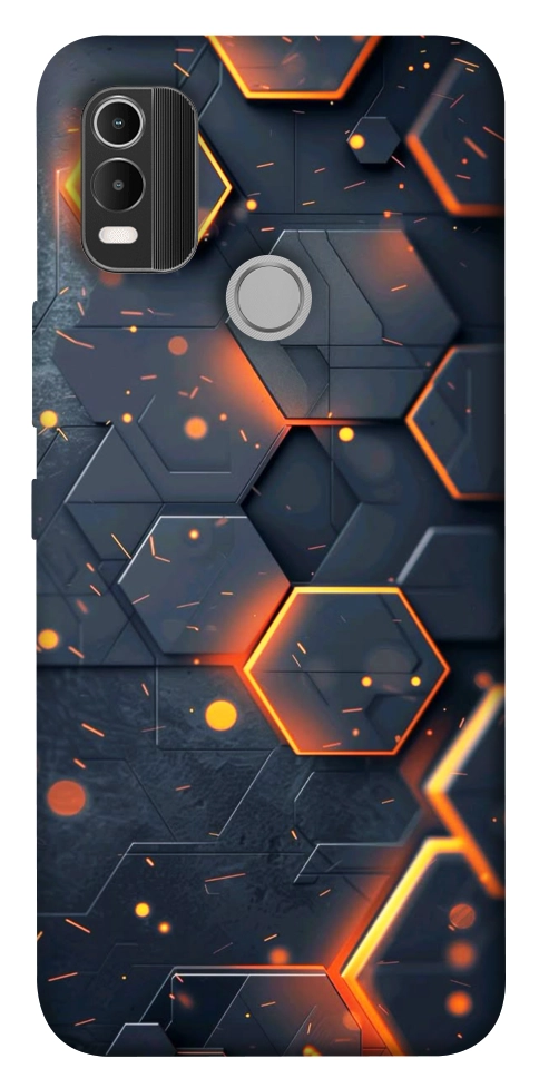 Чохол Burning hex pattern для Nokia C21 Plus