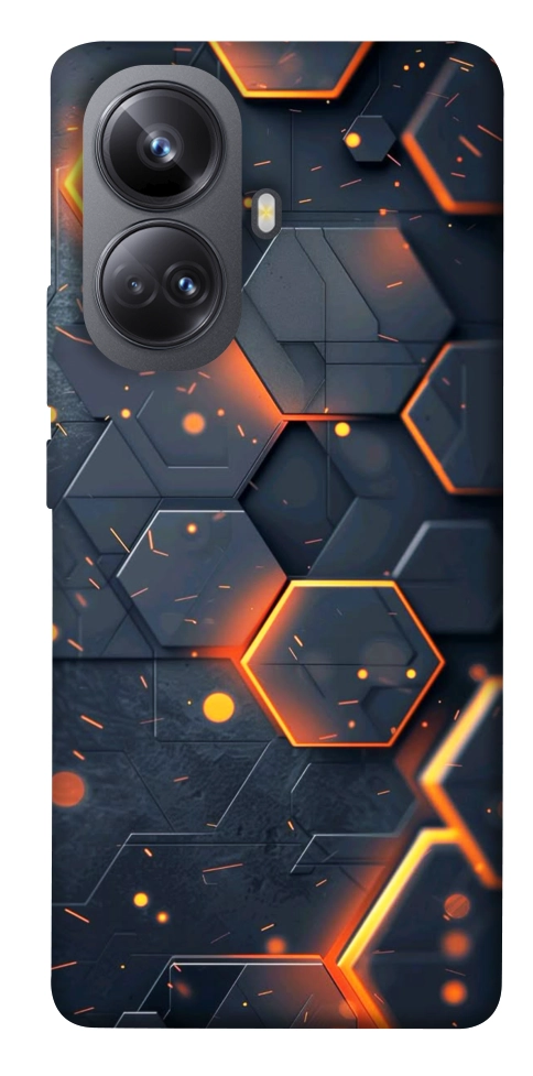 Чехол Burning hex pattern для Realme 10 Pro+