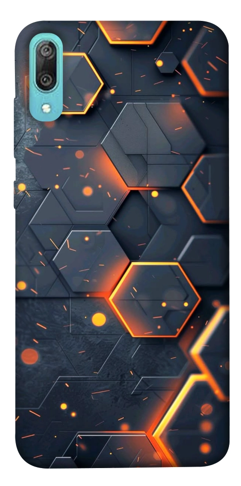 Чехол Burning hex pattern для Huawei Y6 Pro (2019)