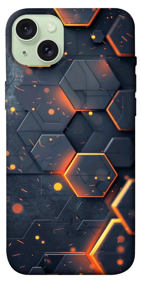 Чехол Burning hex pattern для iPhone 15 Plus