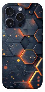 Чехол Burning hex pattern для iPhone 15 Pro