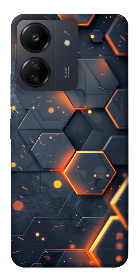 Чехол Burning hex pattern для Xiaomi Redmi 13C