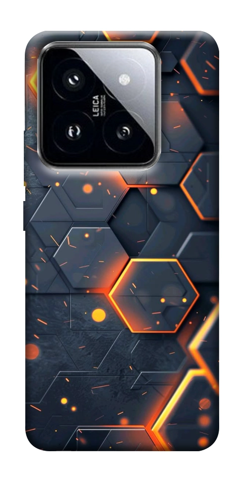 Чехол Burning hex pattern для Xiaomi 14 Pro