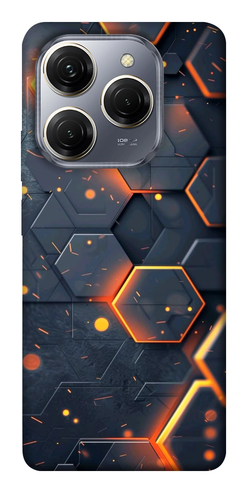 Чехол Burning hex pattern для TECNO Spark 20 Pro