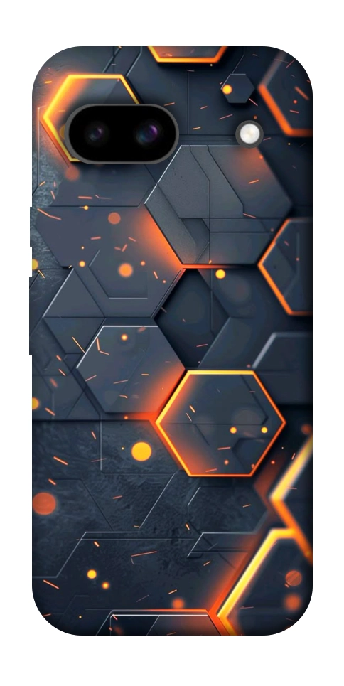 Чехол Burning hex pattern для Google Pixel 8a