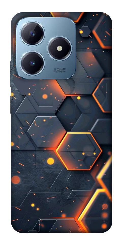 Чехол Burning hex pattern для Realme C63 4G