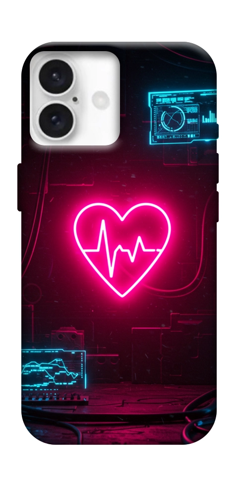 Чехол Neon heart для iPhone 16 Plus