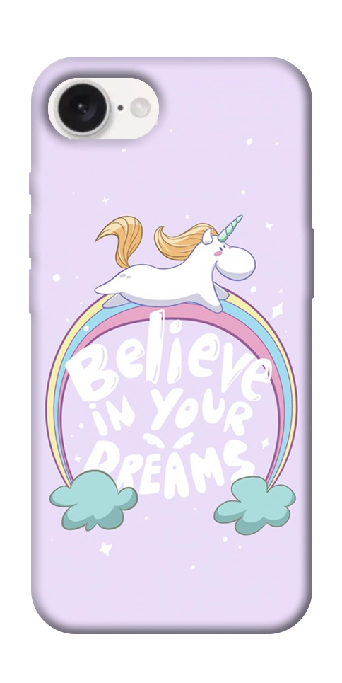 Чехол Believe in your dreams unicorn для iPhone 16e