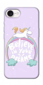 Чехол Believe in your dreams unicorn для iPhone 16e