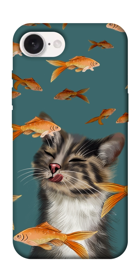 Чехол Cat with fish для iPhone 16e