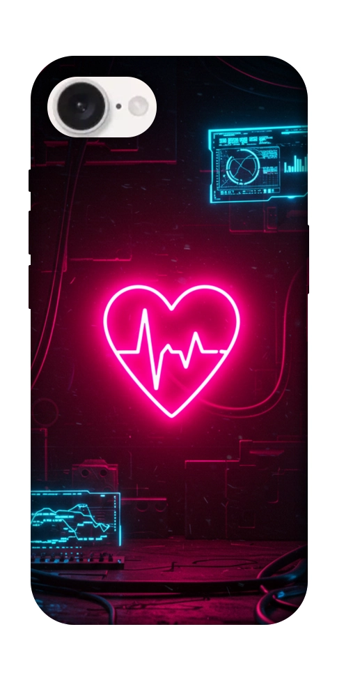 Чохол Neon heart для iPhone 16e