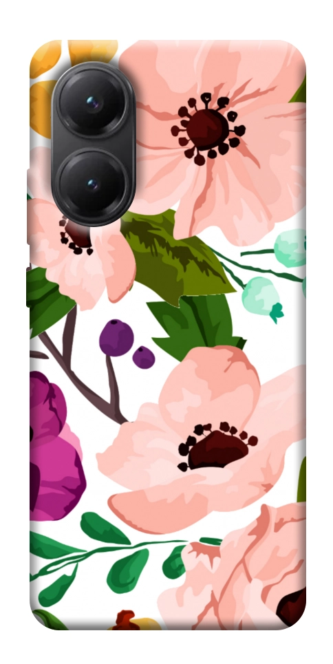 Чехол Акварельные цветы для Xiaomi Poco X7 Pro