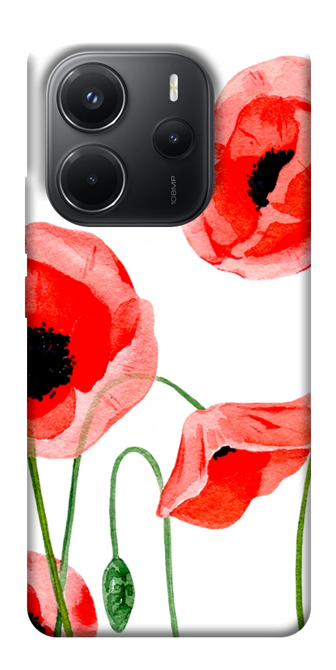 Чохол Акварельні маки для Xiaomi Redmi Note 14 4G (Int. version)