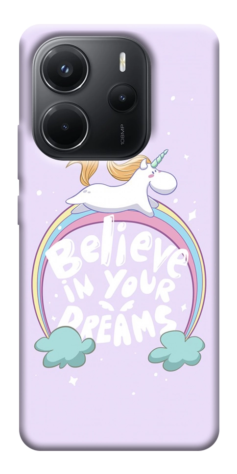 Чохол Believe in your dreams unicorn для Xiaomi Redmi Note 14 4G (Int. version)