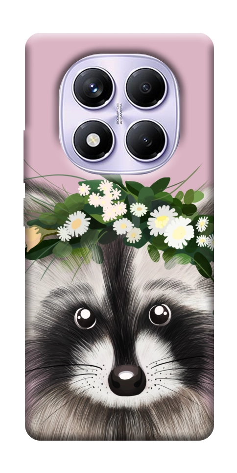 Чехол Raccoon in flowers для Xiaomi Redmi Note 14 Pro 4G