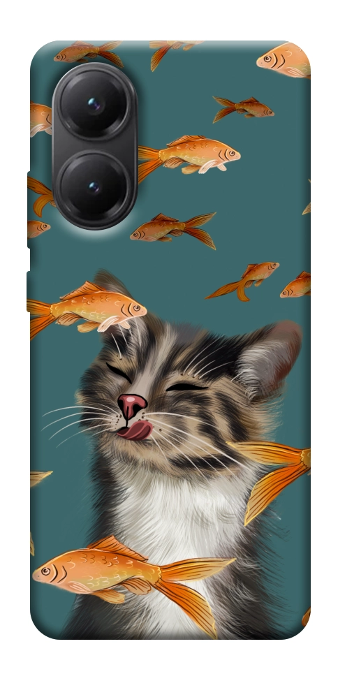 Чехол Cat with fish для Xiaomi Poco X7 Pro