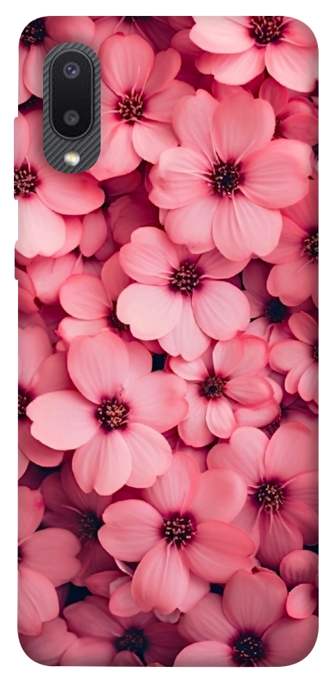 Чохол Pink flowers для Galaxy A02