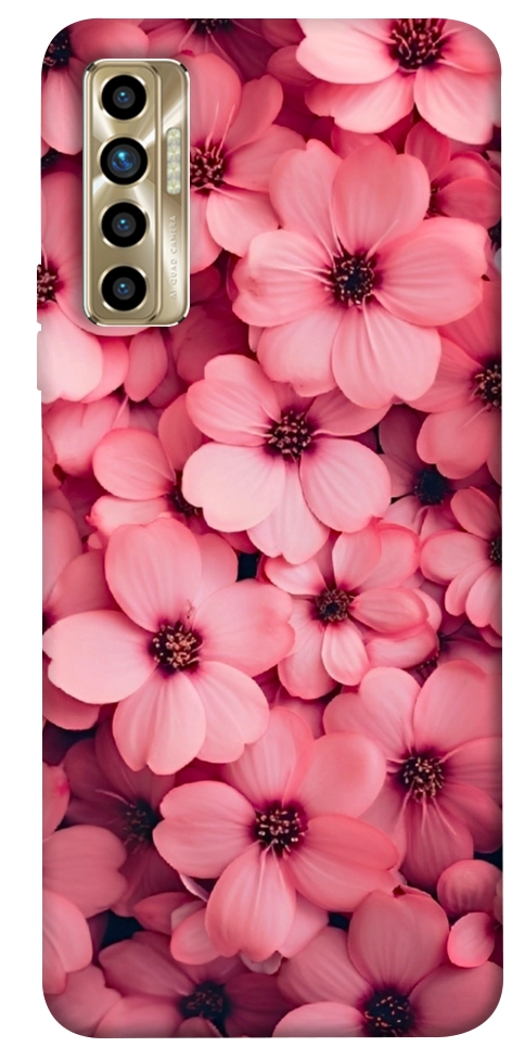 Чехол Pink flowers для TECNO Camon 17P