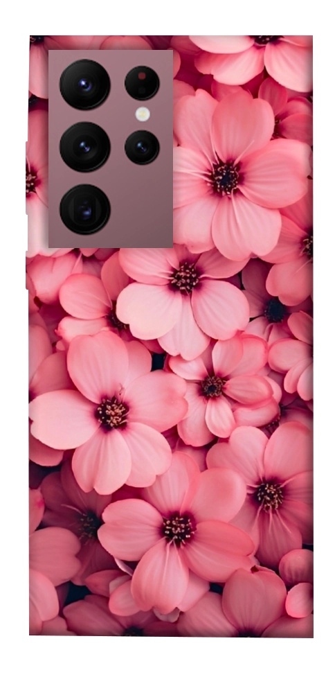 Чехол Pink flowers для Galaxy S22 Ultra