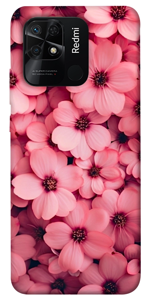 Чохол Pink flowers для Xiaomi Redmi 10C