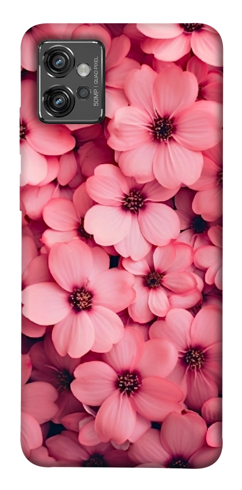 Чехол Pink flowers для Motorola Moto G32