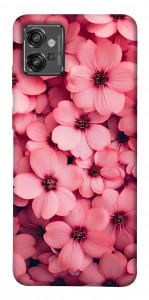 Чохол Pink flowers для Motorola Moto G32