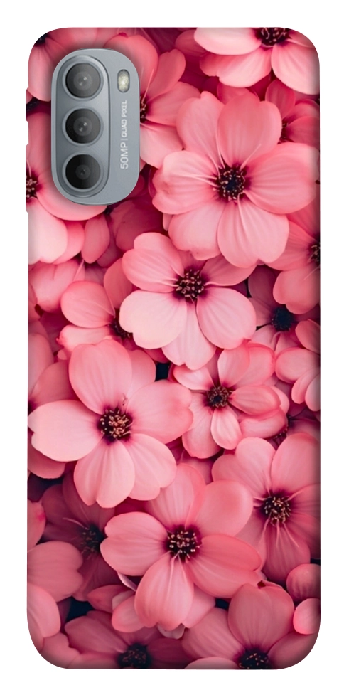 Чохол Pink flowers для Motorola Moto G31