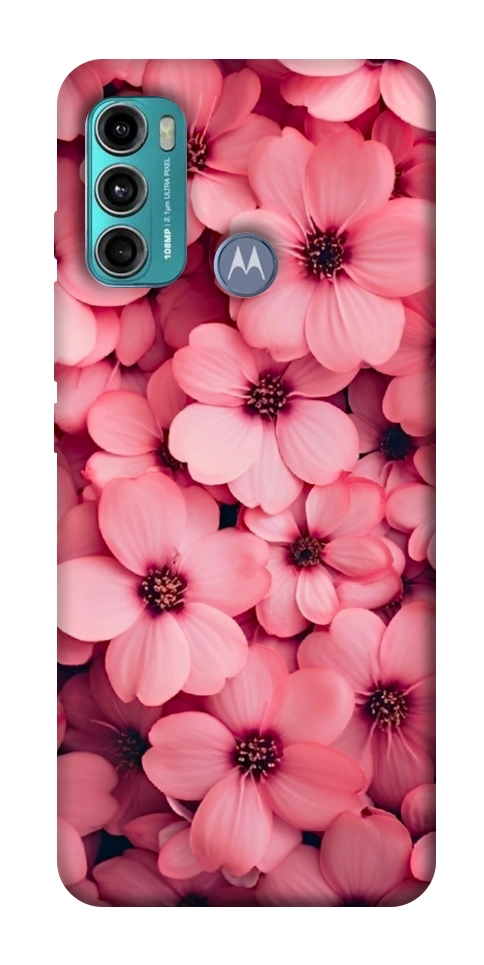 Чехол Pink flowers для Motorola Moto G60