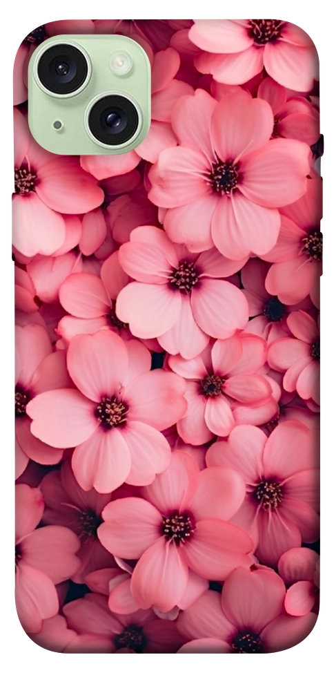 Чехол Pink flowers для iPhone 15 Plus