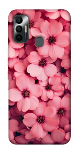 Чохол Pink flowers для TECNO Spark 7