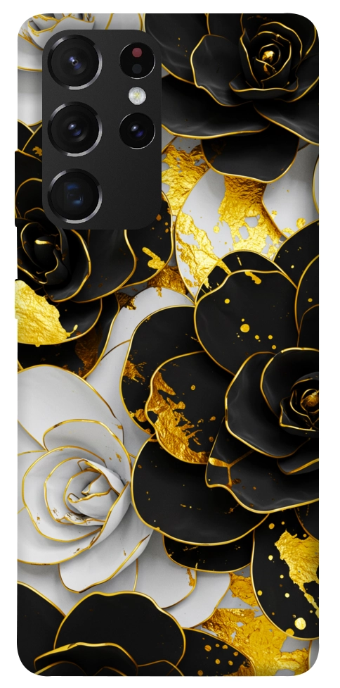 Чохол Flower black-white для Galaxy S21 Ultra