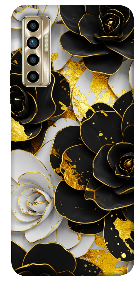 Чехол Flower black-white для TECNO Camon 17P