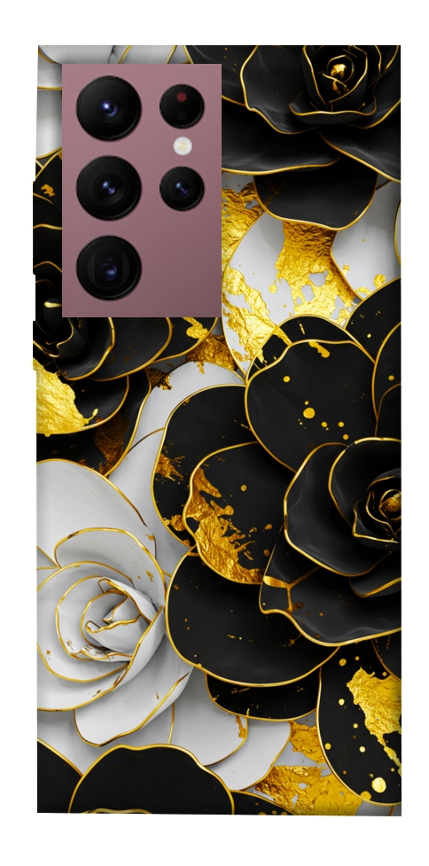 Чохол Flower black-white для Galaxy S22 Ultra