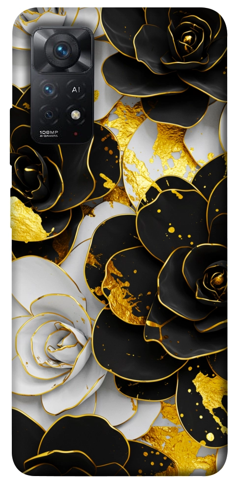 Чехол Flower black-white для Xiaomi Redmi Note 11 Pro 5G