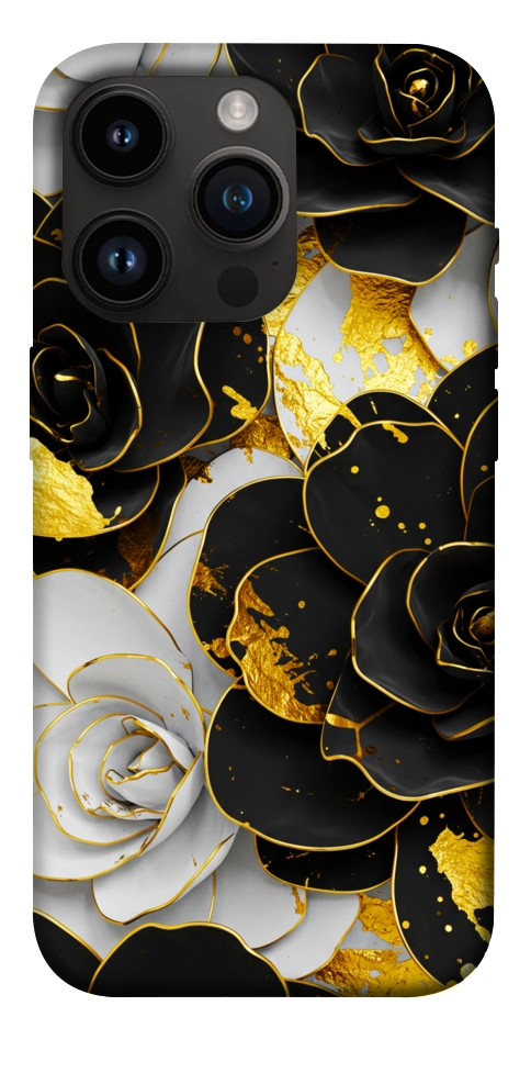 Чехол Flower black-white для iPhone 14 Pro