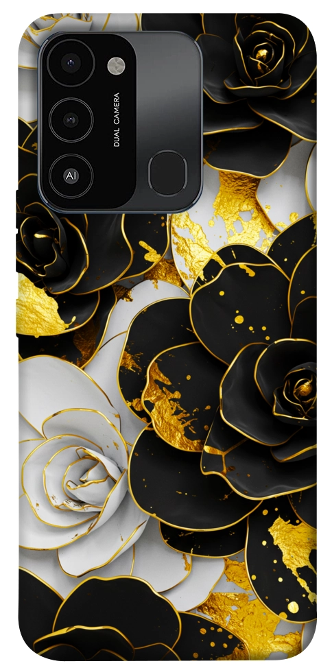 Чохол Flower black-white для TECNO Spark 8C