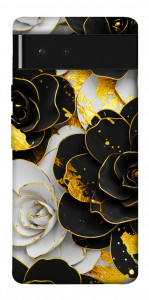 Чехол Flower black-white для Google Pixel 6