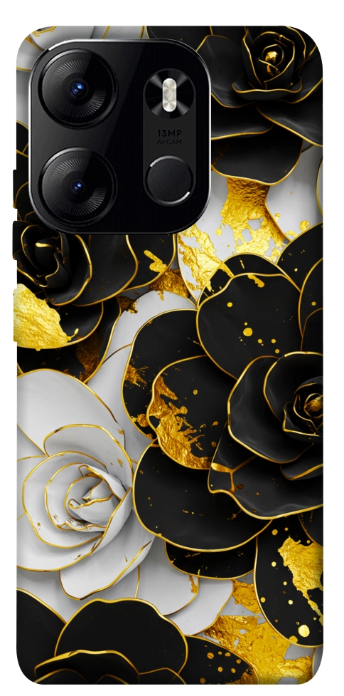 Чохол Flower black-white для Tecno Spark Go 2023