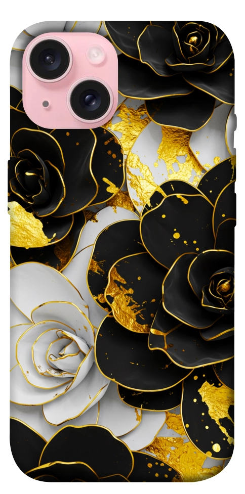 Чохол Flower black-white для iPhone 15