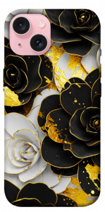 Чехол Flower black-white для iPhone 15