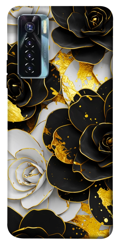 Чохол Flower black-white для TECNO Camon 17 Pro